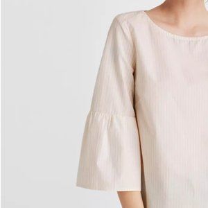 MADEWELL pink and white striped bell sleeve top